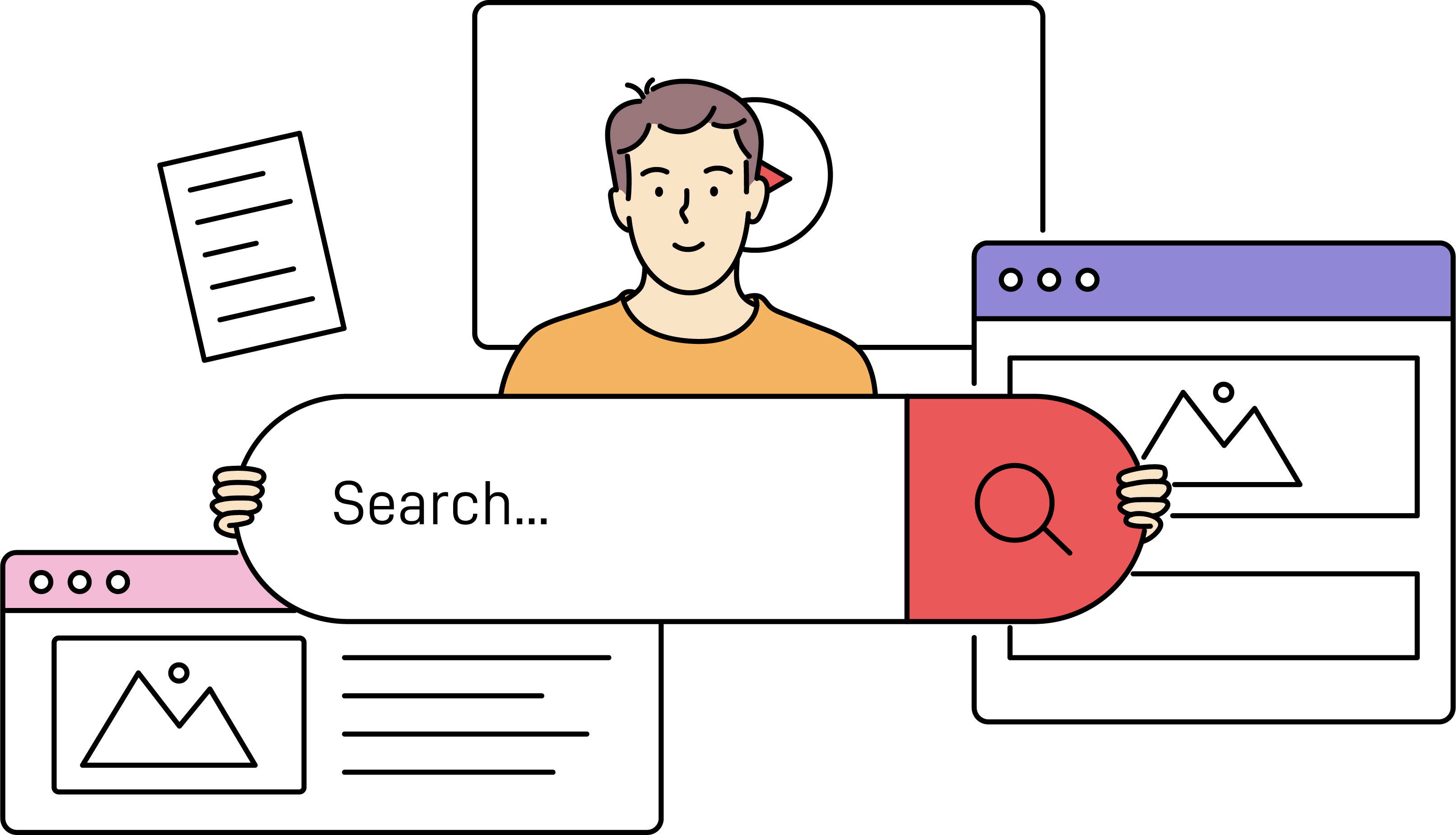 ilustração de browser search engine